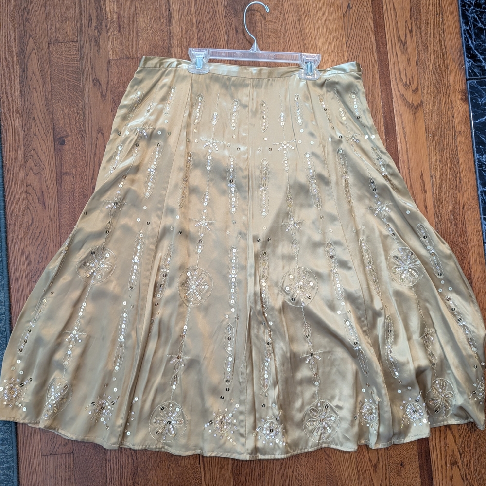 INC International Concepts Gold A-Line Skirt